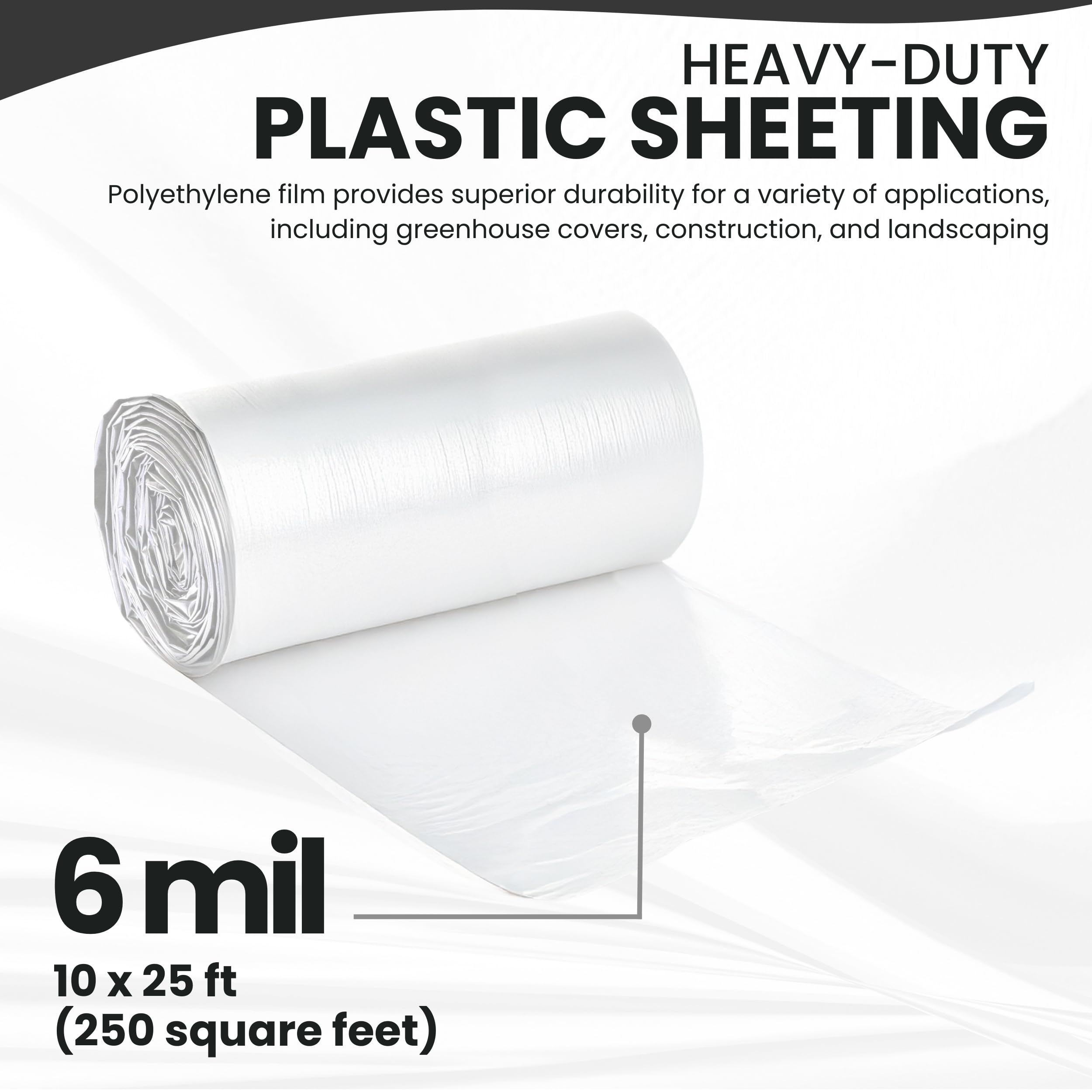 Tapix heavy-duty six-mil sheeting resists tears during demanding renovation tasks
