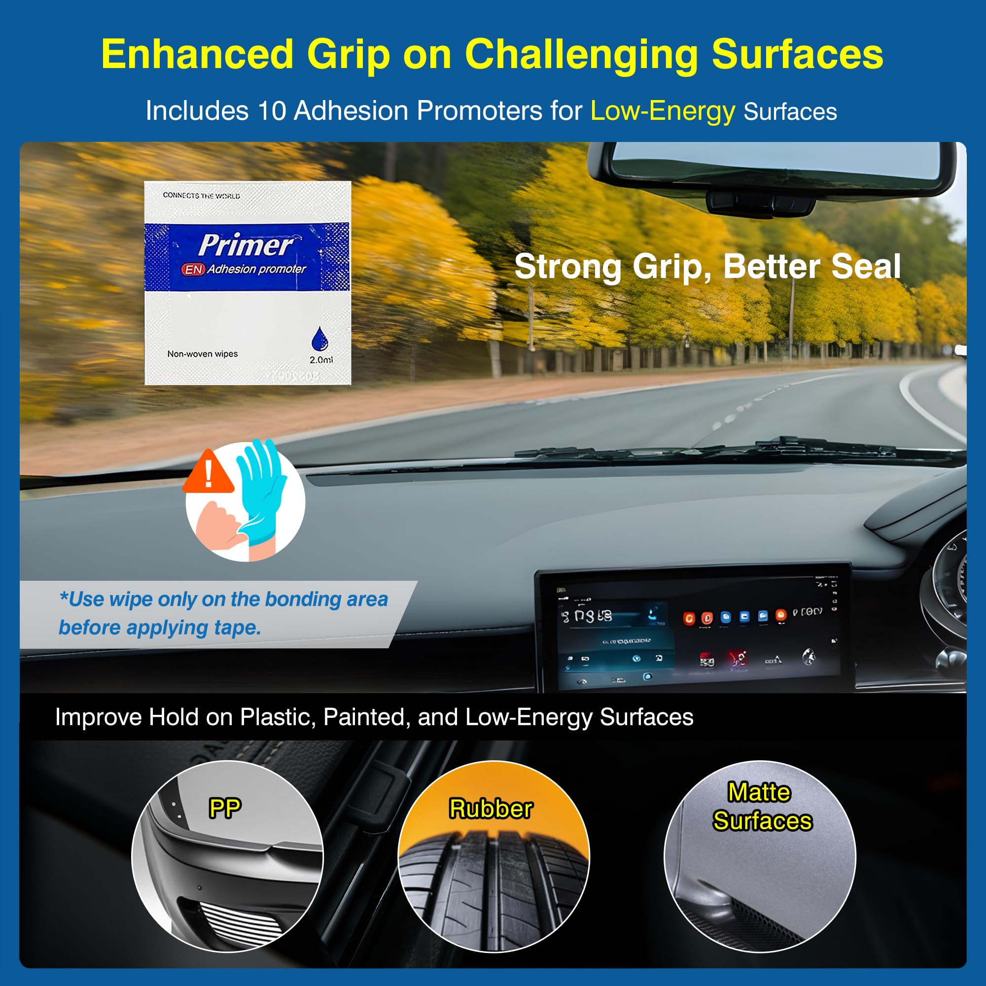 Tapsi car-trim mounting tape enables clean, drill-free interior upgrades.