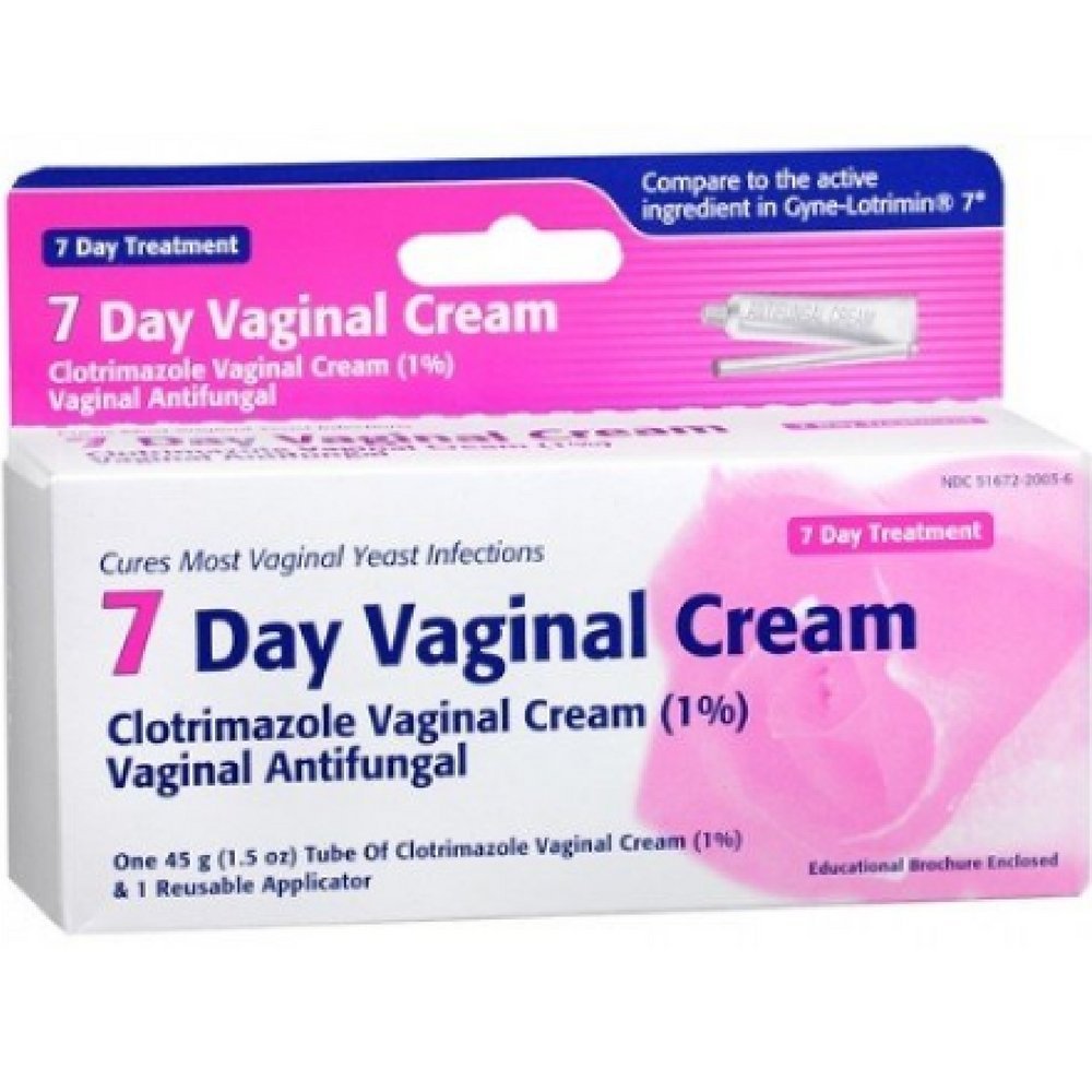 TARO Clotrimazole 7 vaginal cream tube for relief of external itching and vaginal yeast symptoms.