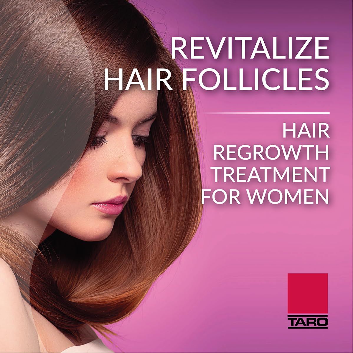 TARO Minoxidil aerosol can highlights portable, once-daily use.