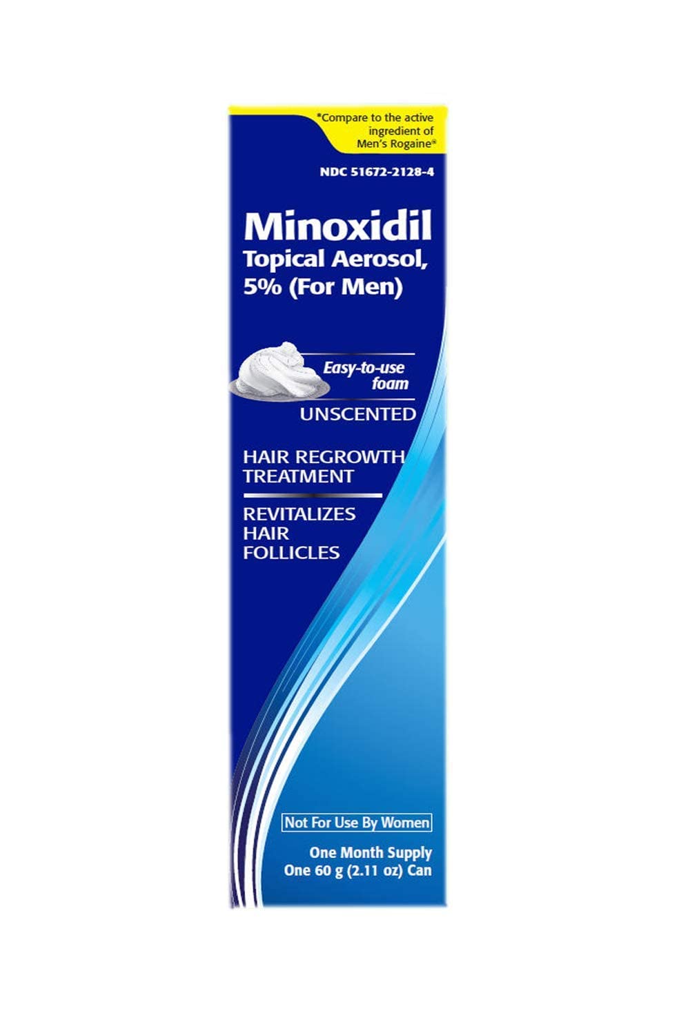 TARO Minoxidil 5% foam nozzle applying foam to the scalp for precise use.