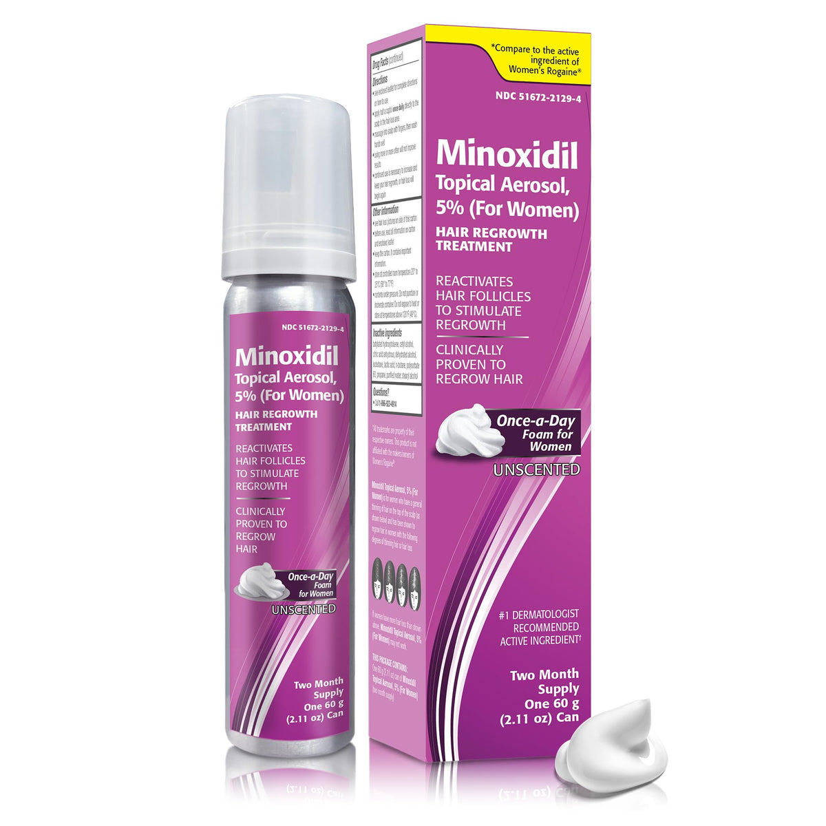 TARO Minoxidil 5% Women Foam bottle ready for daily scalp application.