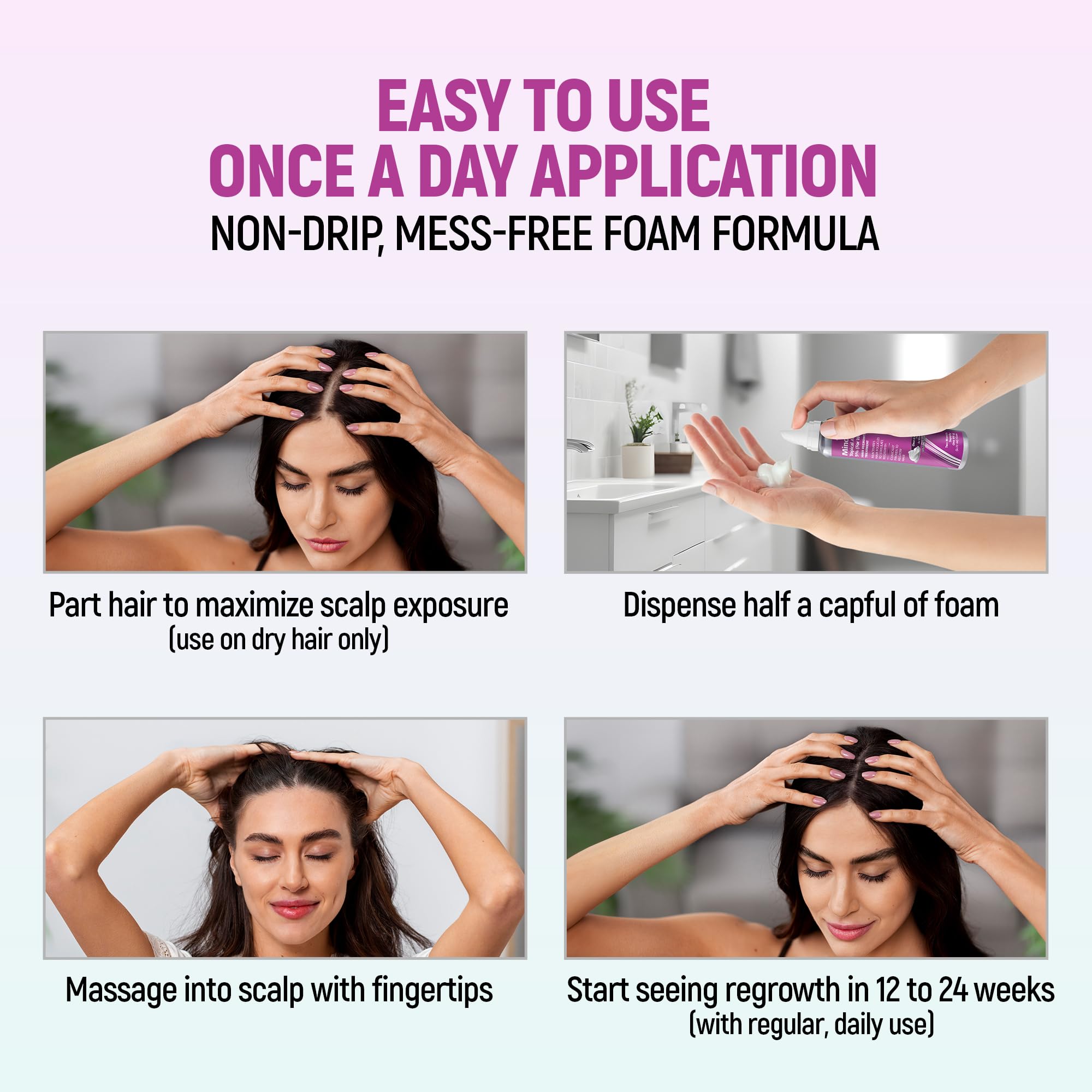 TARO Minoxidil 5% Women Foam label close-up shows unscented formula.