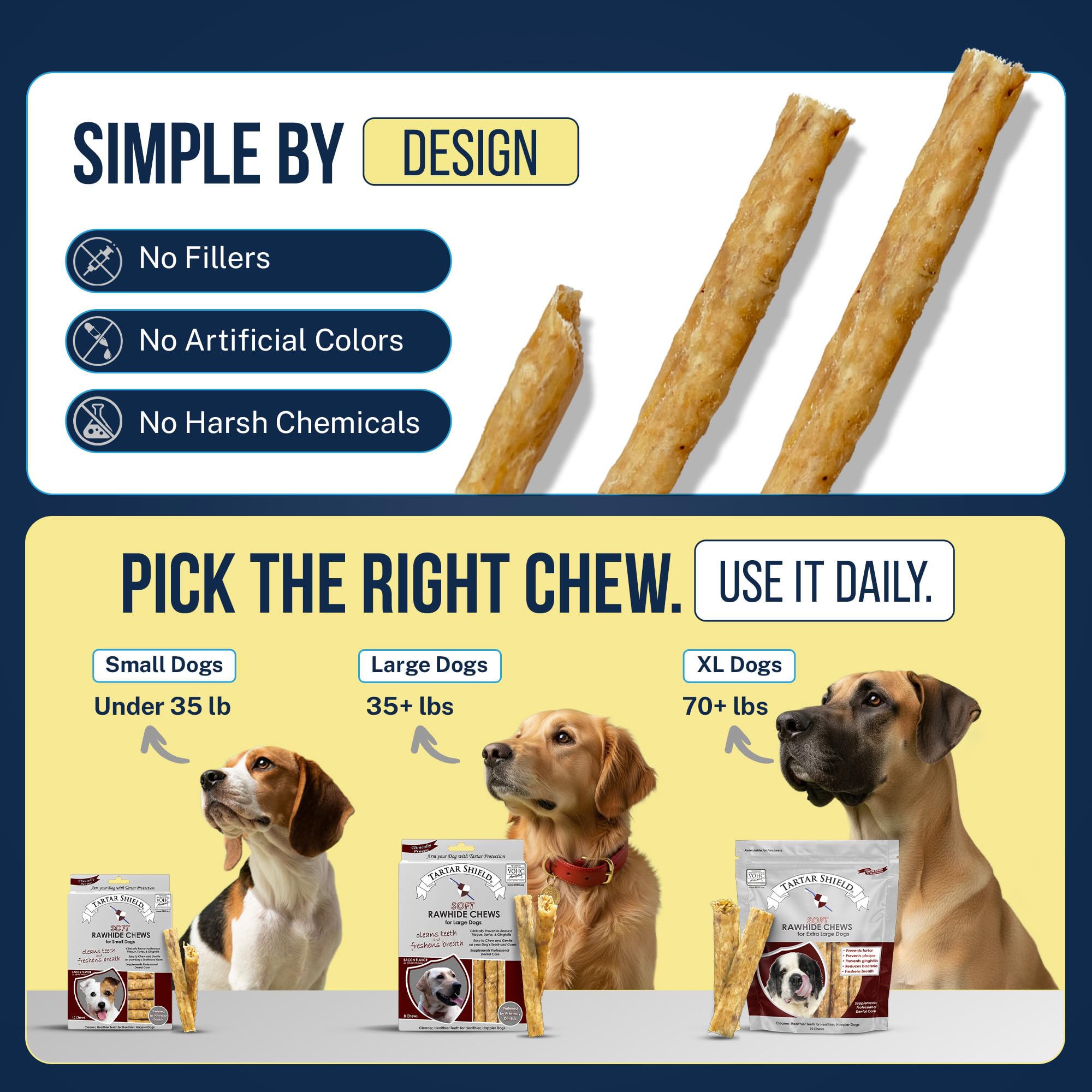 12-count box of Tartar Shield chews ready for daily dental routine.
