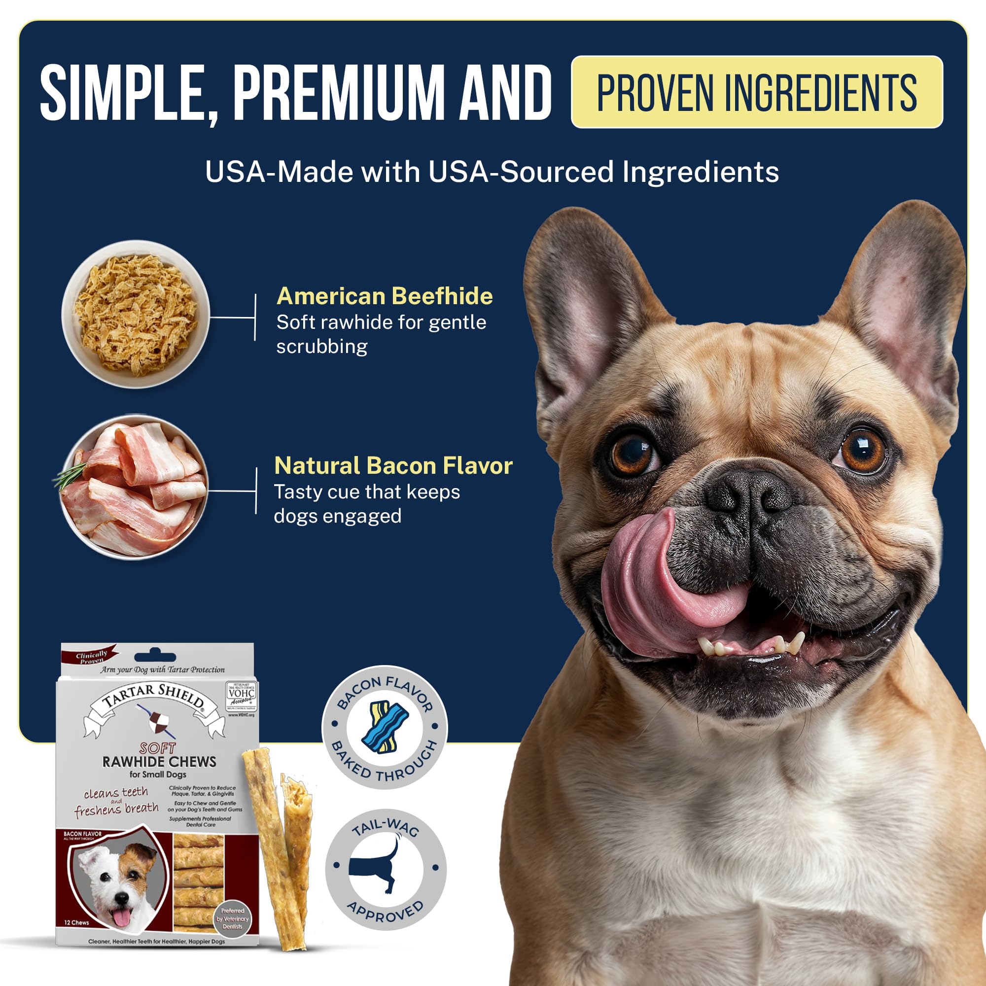 USA-made badge on Tartar Shield packaging with American-sourced ingredients.