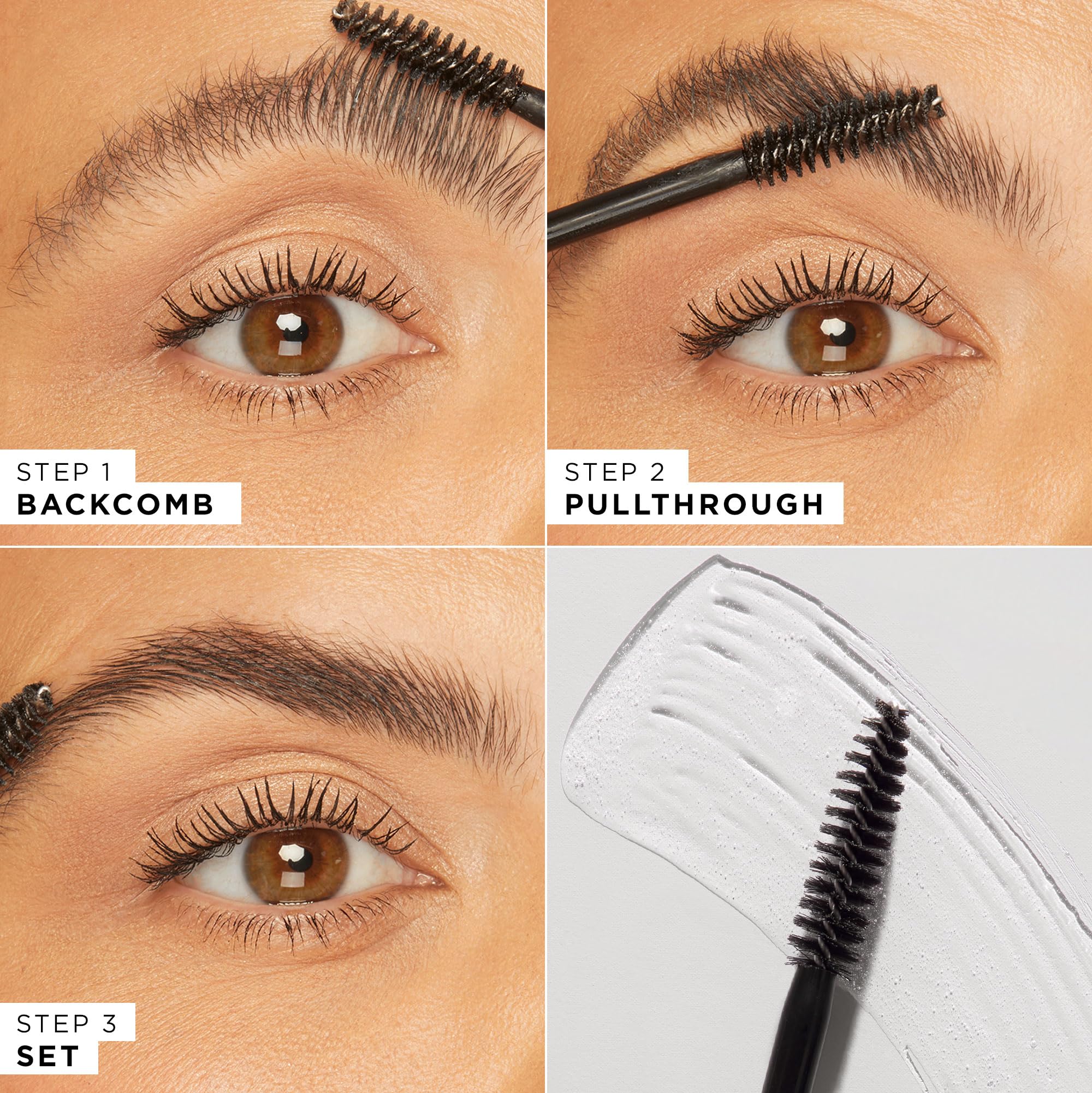tarte brows for days framing gel after-use brow line shows defined, natural lamination look