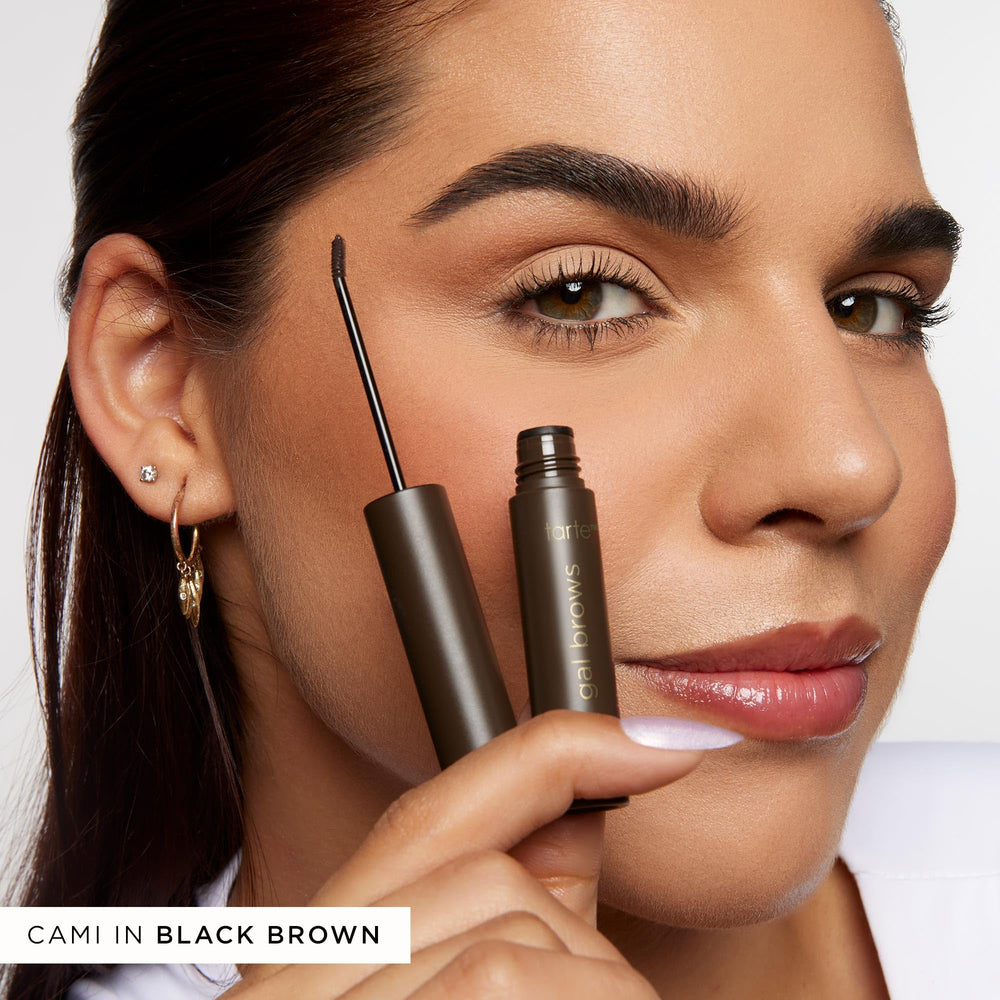 tarte Busy Gal brow gel being tinted on sparse areas.