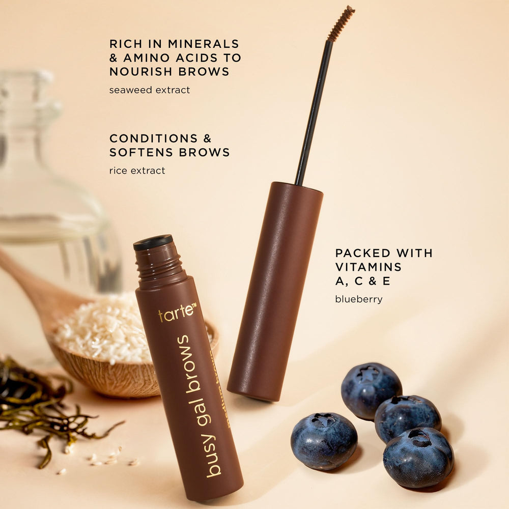 tarte Busy Gal fullsize brow gel packaging and shade.