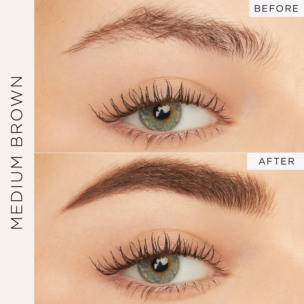 tarte Busy Gal micro speed spoolie applying precise, mess-free brow shaping.