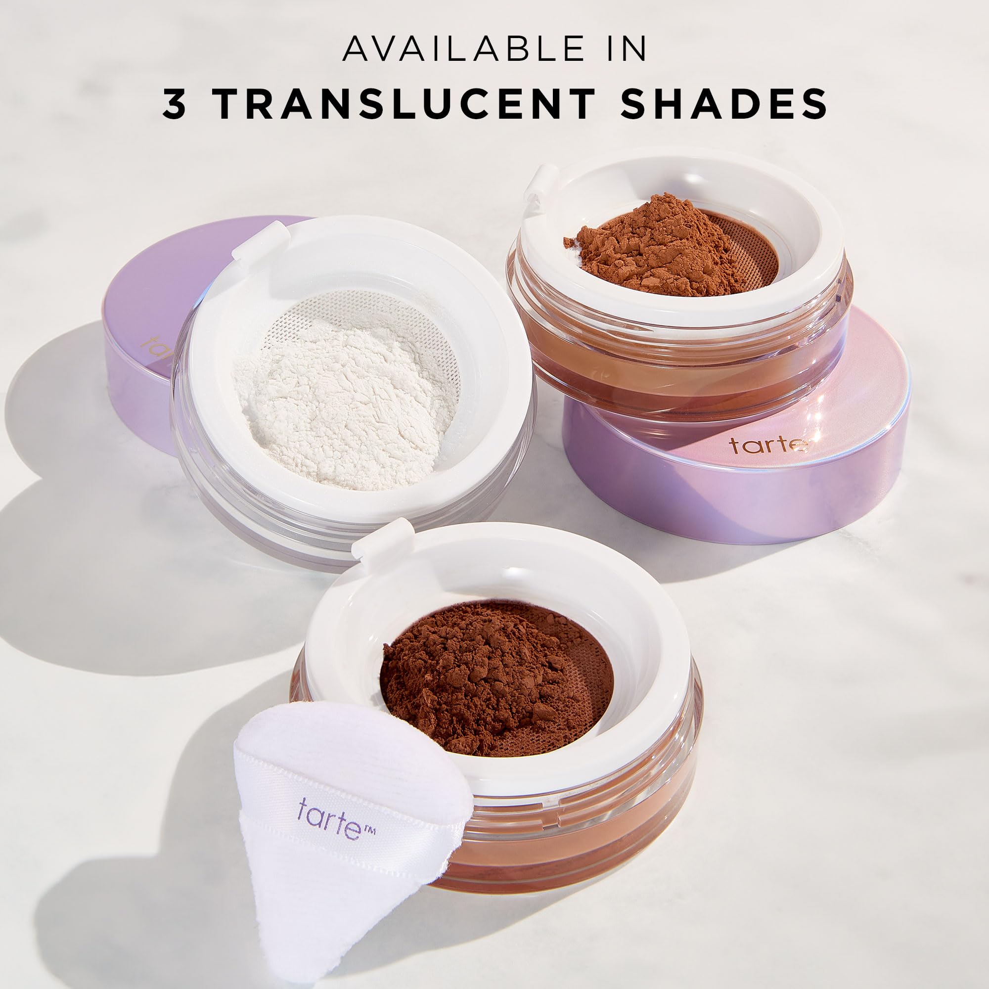 tarte creaseless setting powder soft focus finish provides blurred texture and subtle hydration