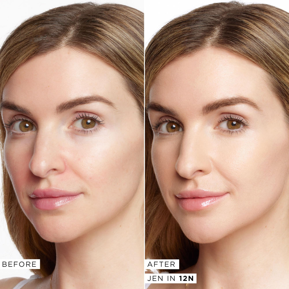 tarte Face Tape application texture demonstrates smooth, flawless skin.