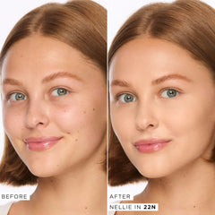 Tarte Face Tape Foundation close-up texture highlights skin smoothing.