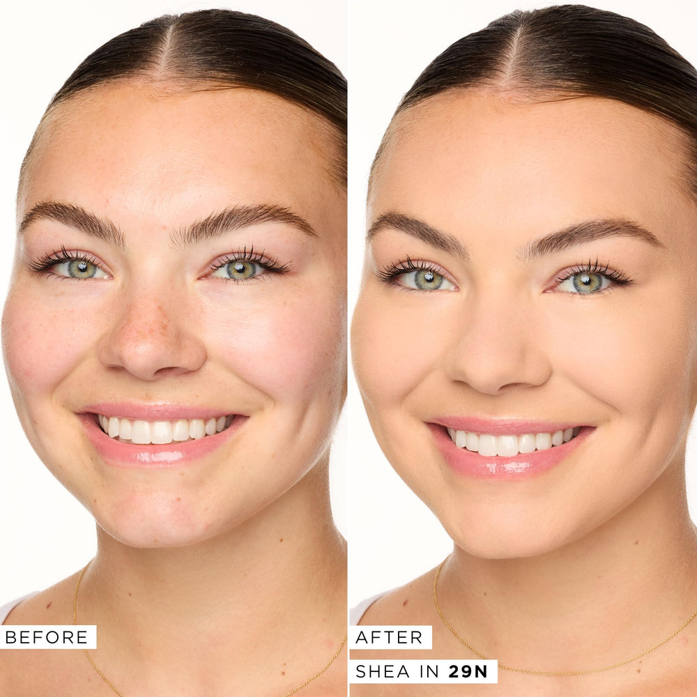 Tarte Face Tape Foundation coverage swatch reveals full coverage for redness and blemishes.