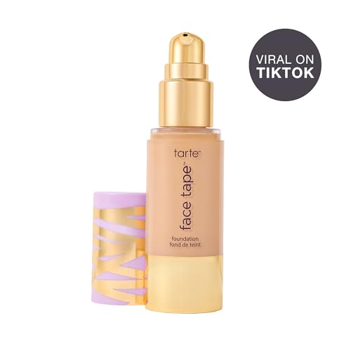 tarte face tape foundation texture swatch showing blurred pores and smooth skin.