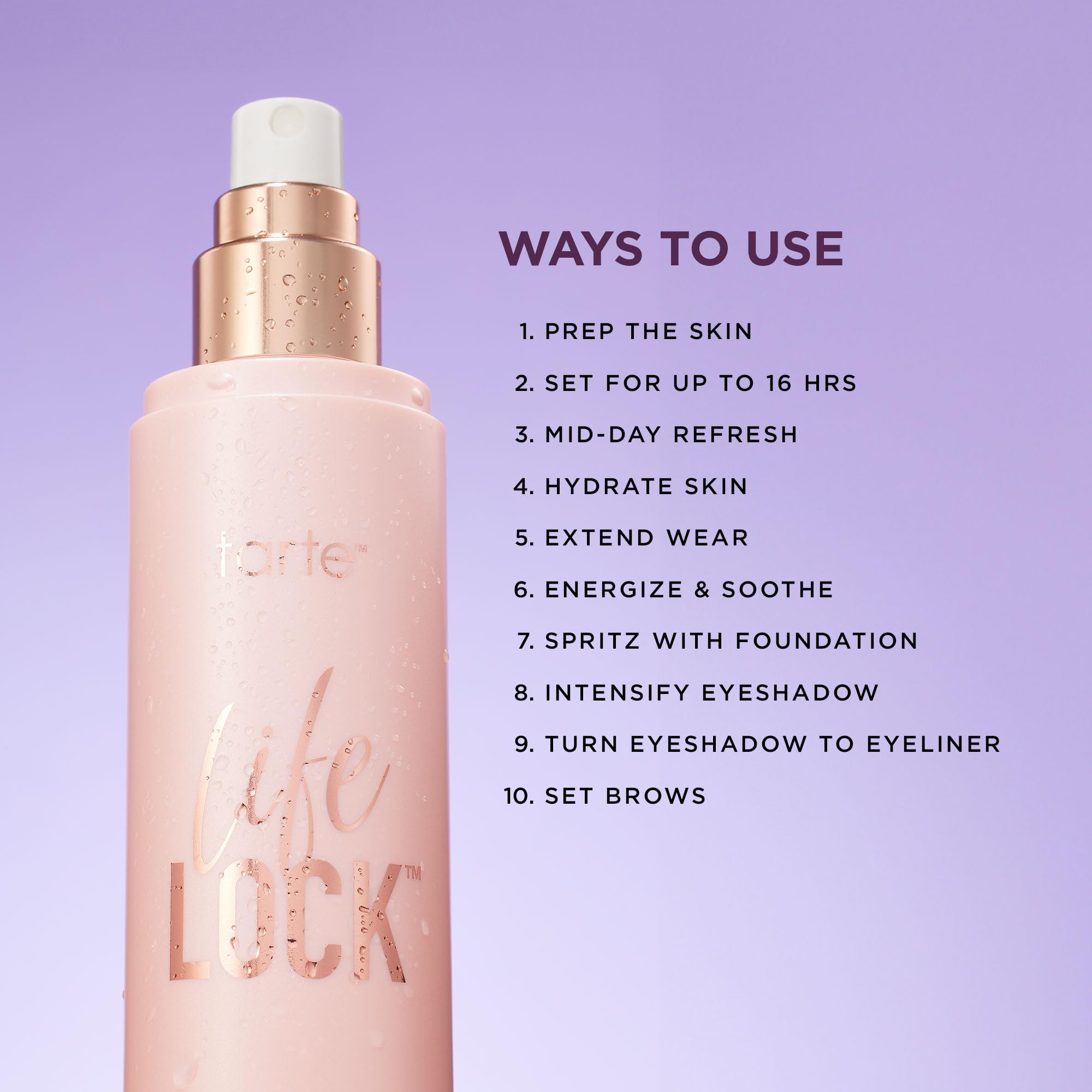 tarte life lock waterproof and transfer-proof formula helps all-day wear