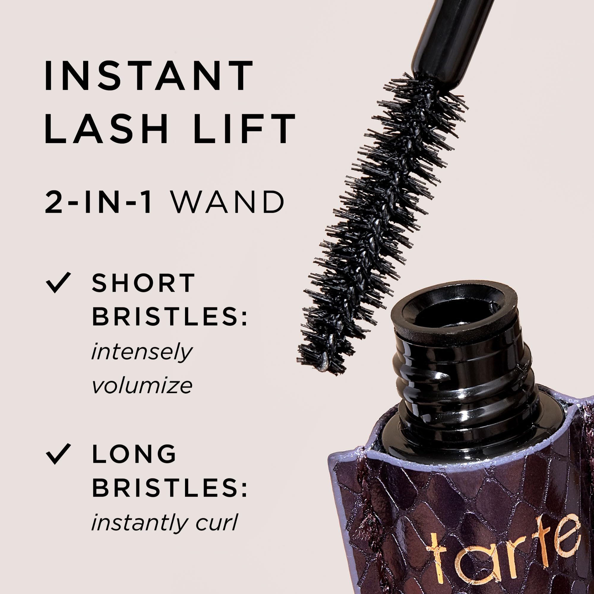 Before-after lashes comparison shows visible lift.
