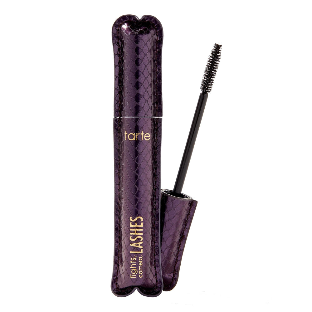 Tarte Lights, Camera, Lashes mascara bottle in black for bold definition.