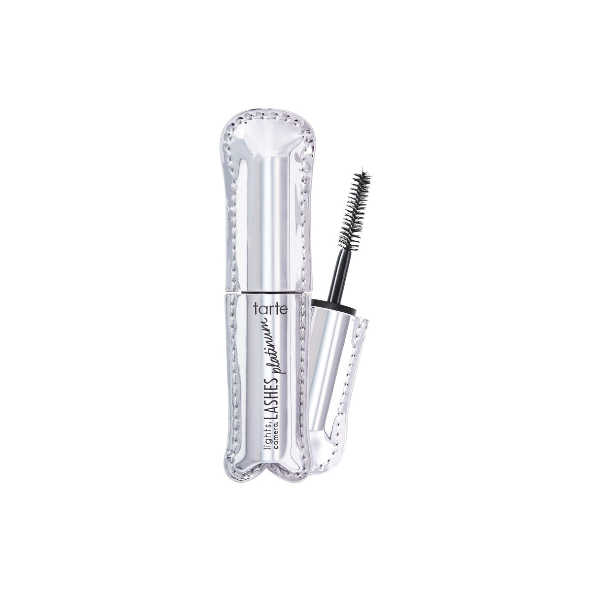 tarte Lights, Camera, Lashes Platinum Mascara wand with volumizing bristles.