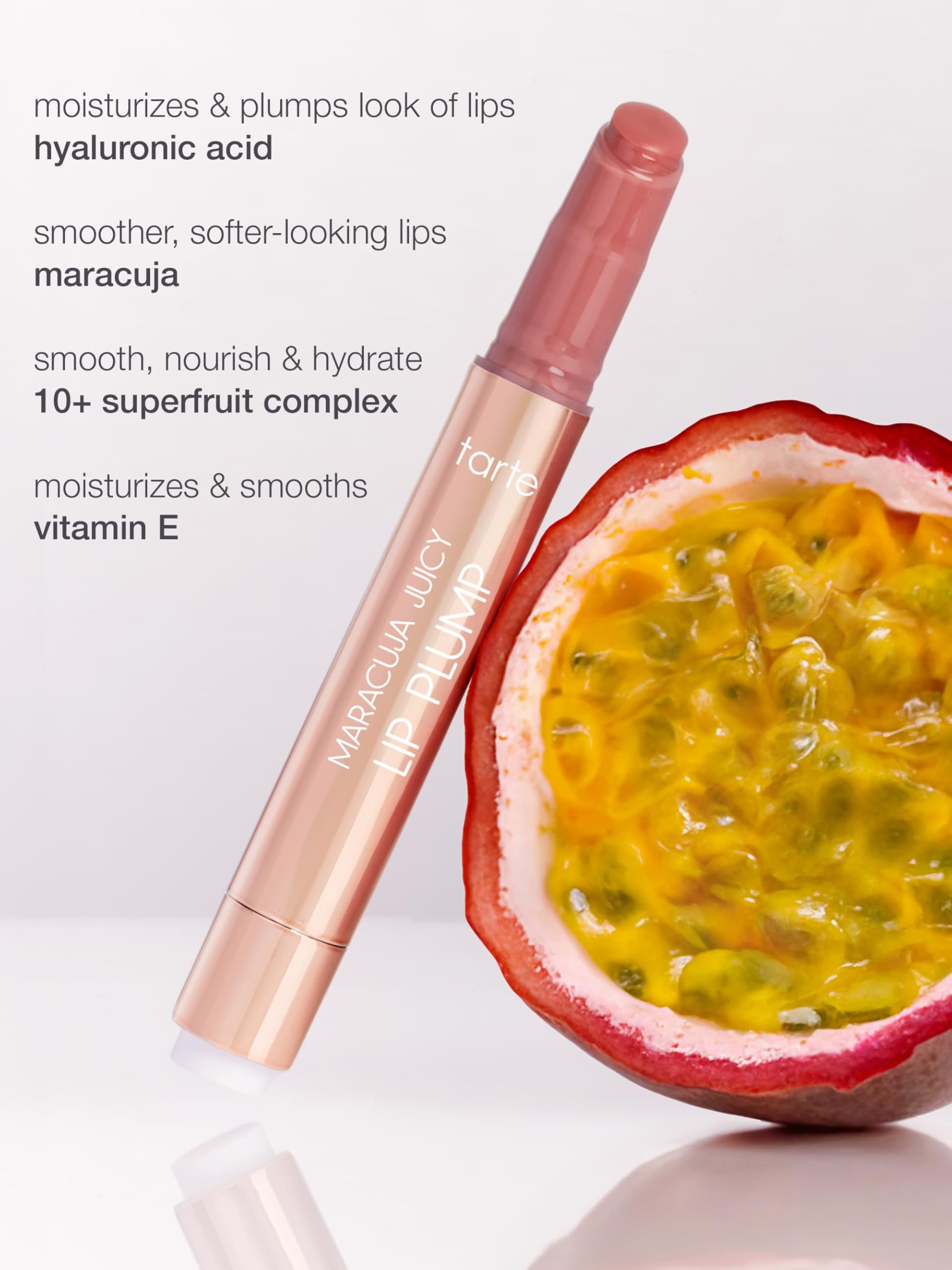 tarte maracuja juicy lip plump close-up smooths lip lines