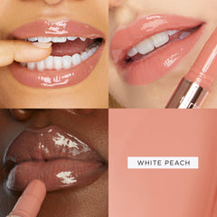 tarte maracuja juicy lip plump gloss swatch showing color and shine