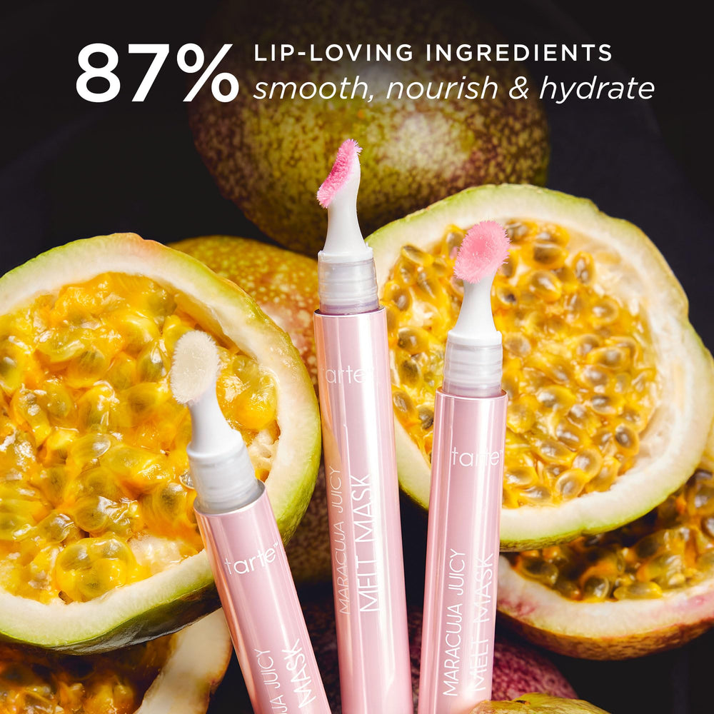 Tarte Maracuja Juicy Melt Mask features a 10+ fruit boost for nourishing care