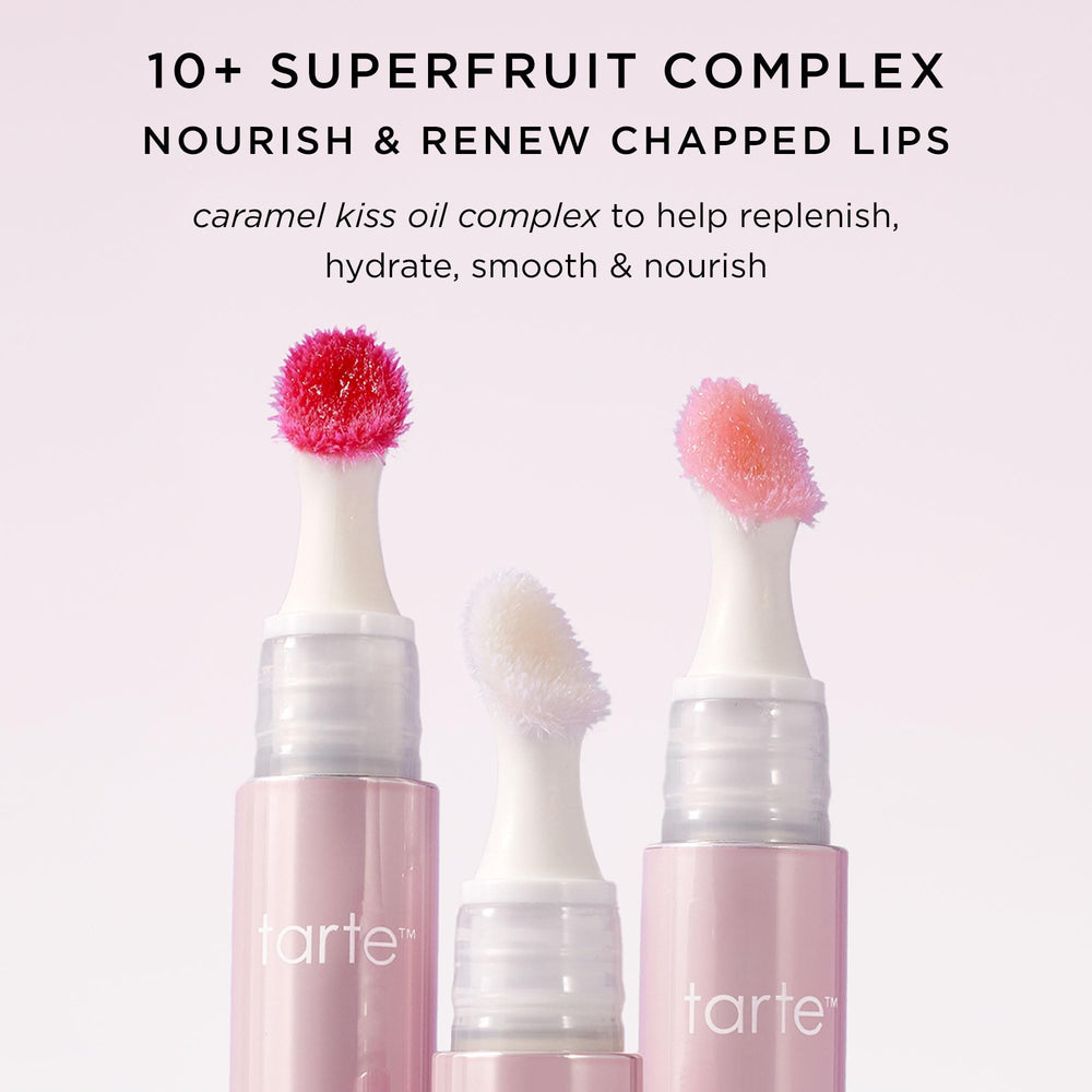 Tarte Maracuja Juicy Melt Mask caramel kiss oil complex nourishes lips