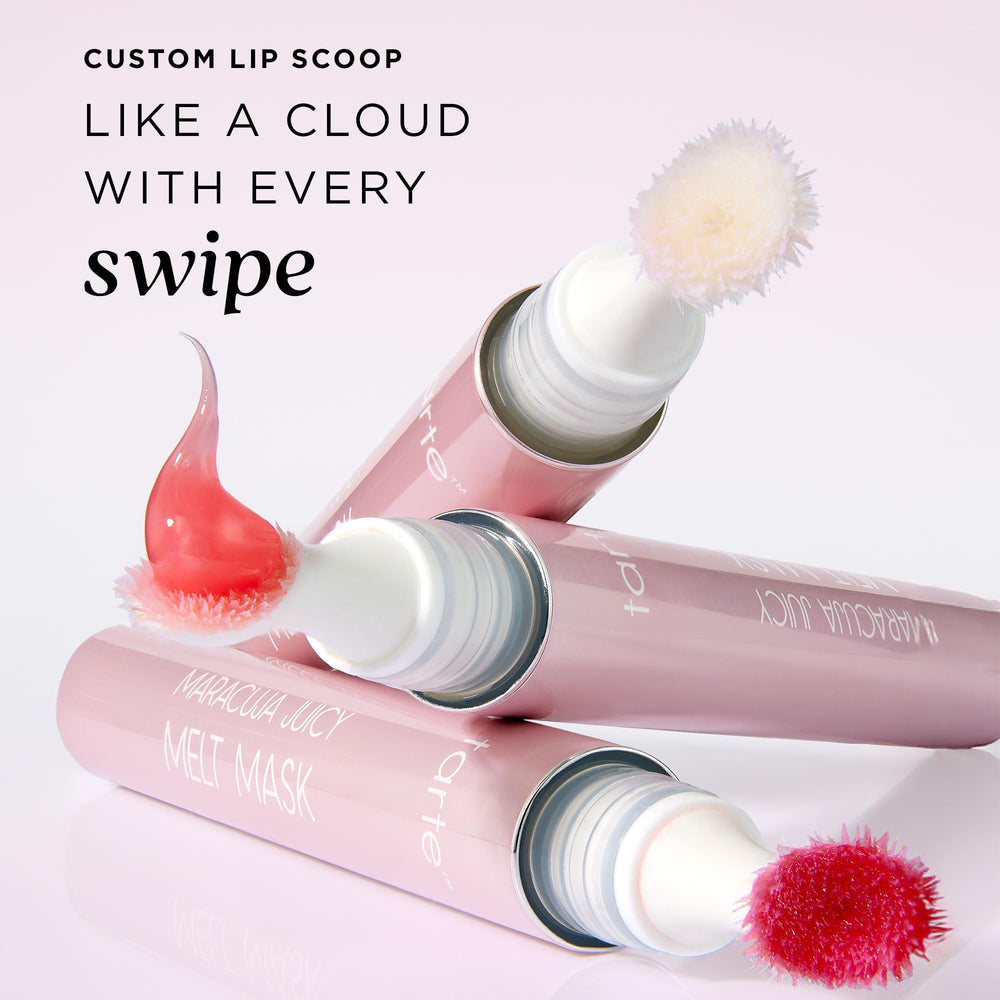 Tarte Maracuja Juicy Melt Mask provides a glossy, pillowy lip finish