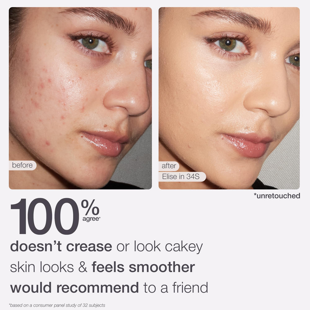 tarte Shape Tape crease-proof finish on skin.