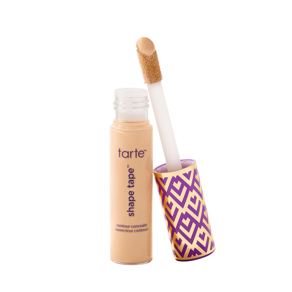 tarte Shape Tape concealer bottle closeup highlights full coverage and a natural matte finish