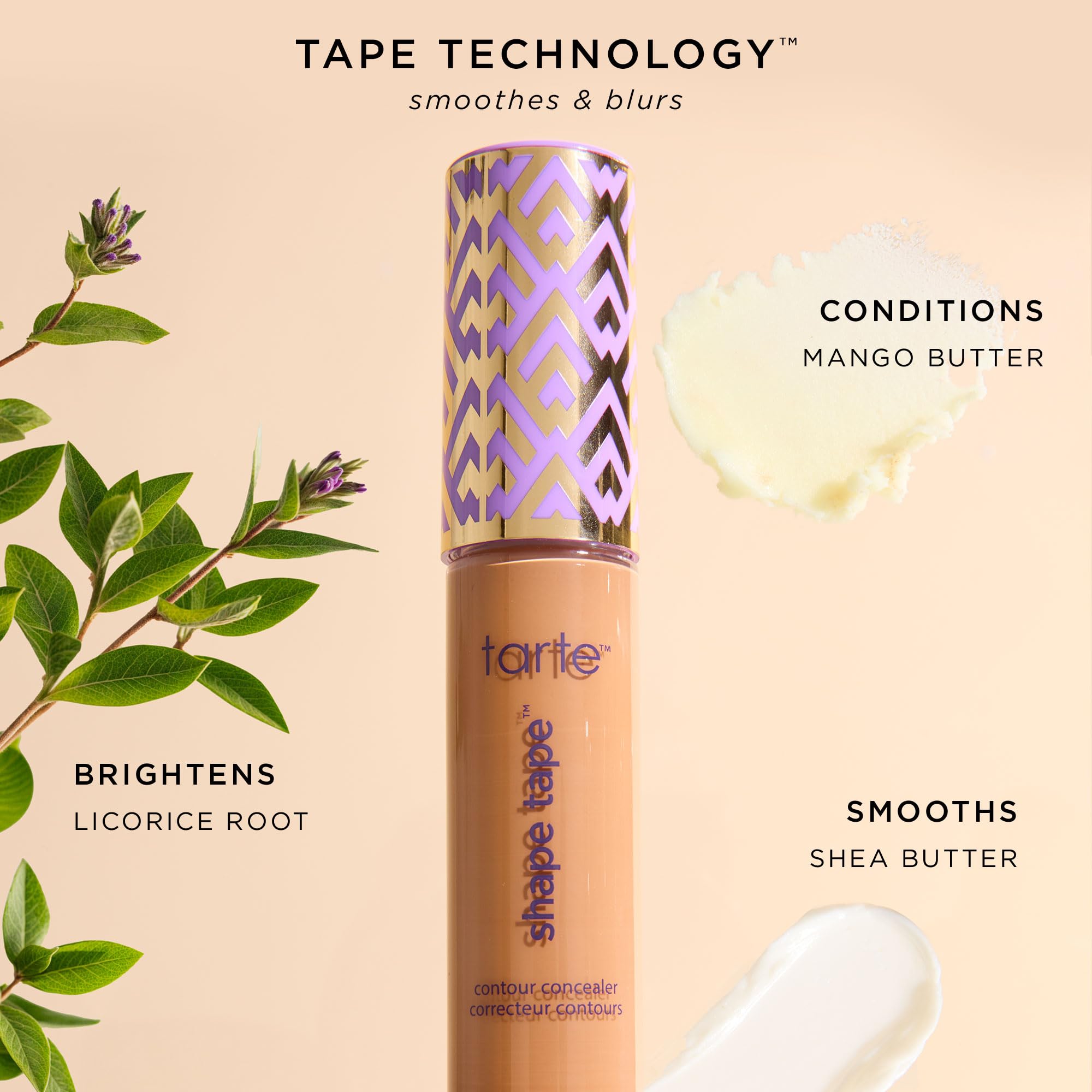 tarte Shape Tape Concealer under-eye brightening effect in a close-up