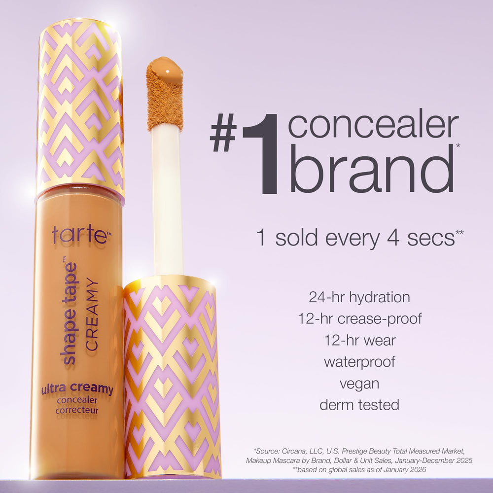 Tarte Shape Tape Creamy Concealer natural matte finish appears on skin without caking.