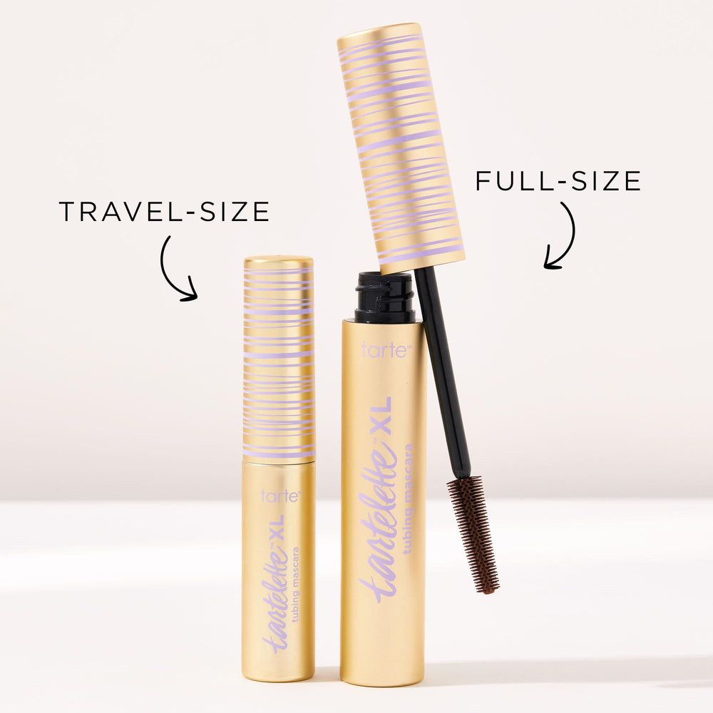 tarte tartelette XL tubing mascara travel-friendly tube in hand
