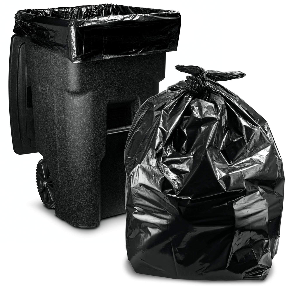 Tasker 65-gallon bags with textured plastic for reinforced strength.