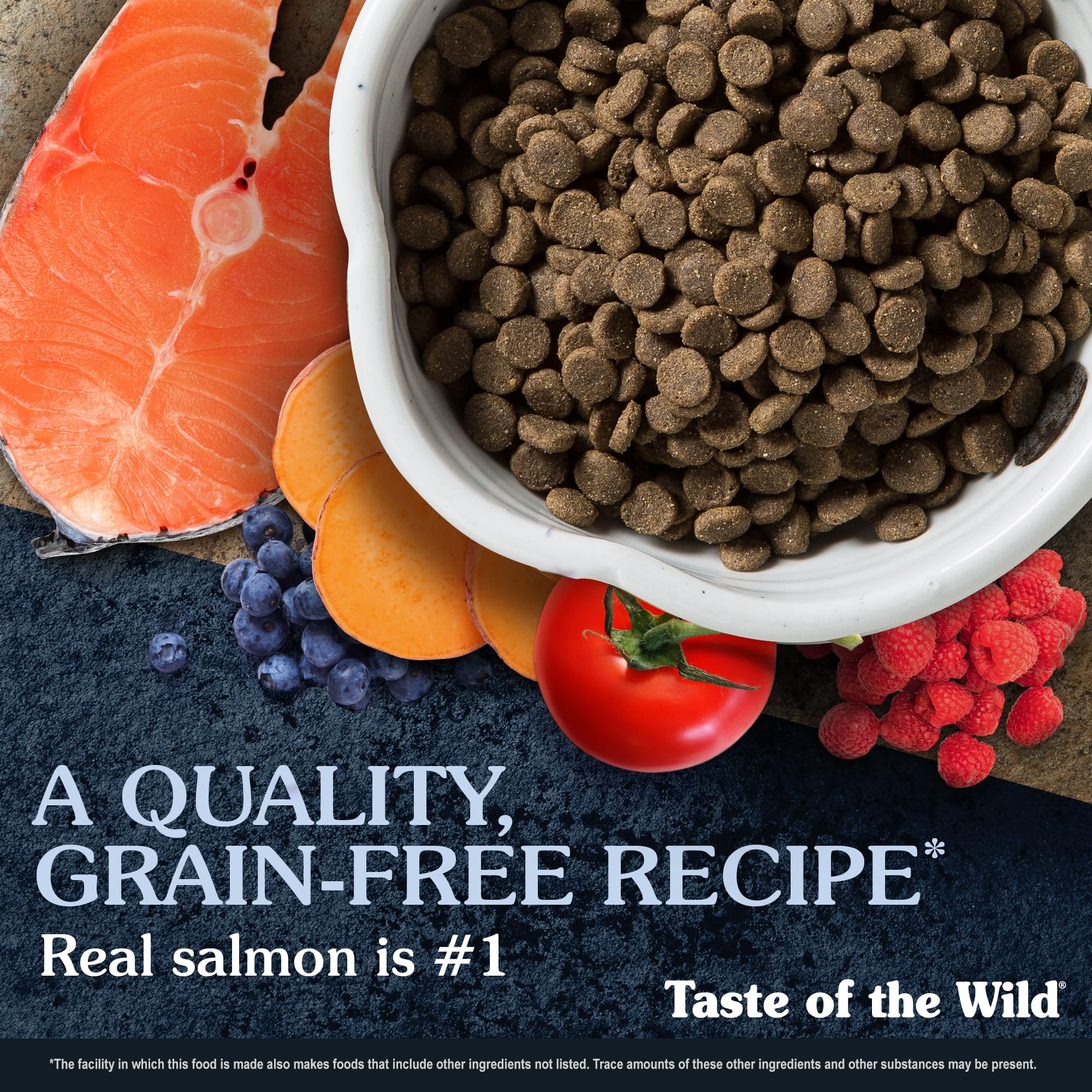 Sweet potatoes provide digestible energy in Taste of the Wild Pacific Stream for sustained activity.