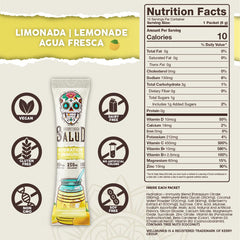 Glass of Taste Salud Agua Fresca Lemonade shows refreshing color and hydration