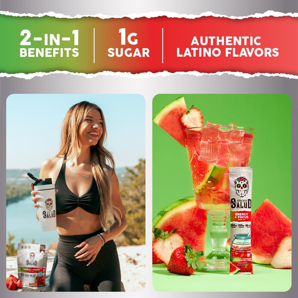 Taste Salud clean-energy packets shown for on-the-go focus and everyday clarity.