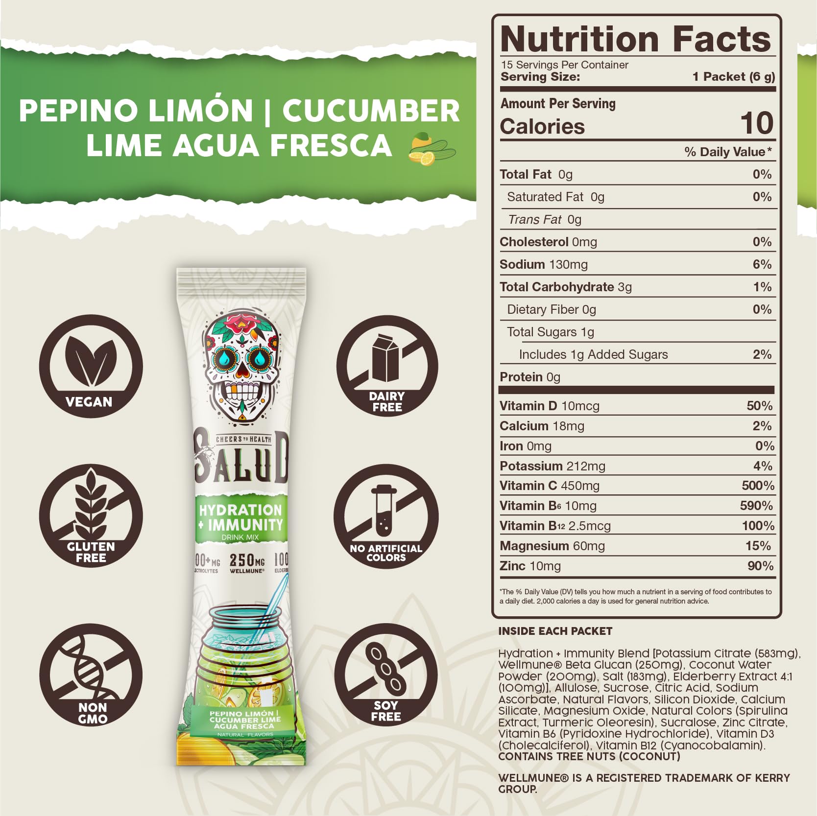 Taste Salud cucumber lime agua fresca mix offers refreshing flavor during workouts.