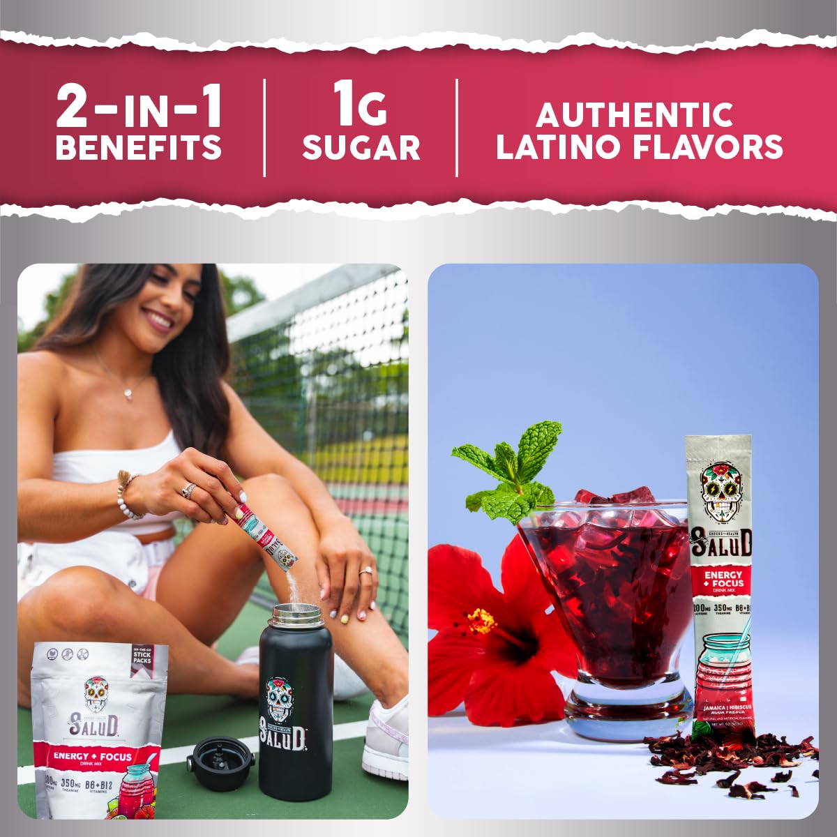 Taste Salud Jamaica Agua Fresca flavor image highlighting natural taste with low sugar
