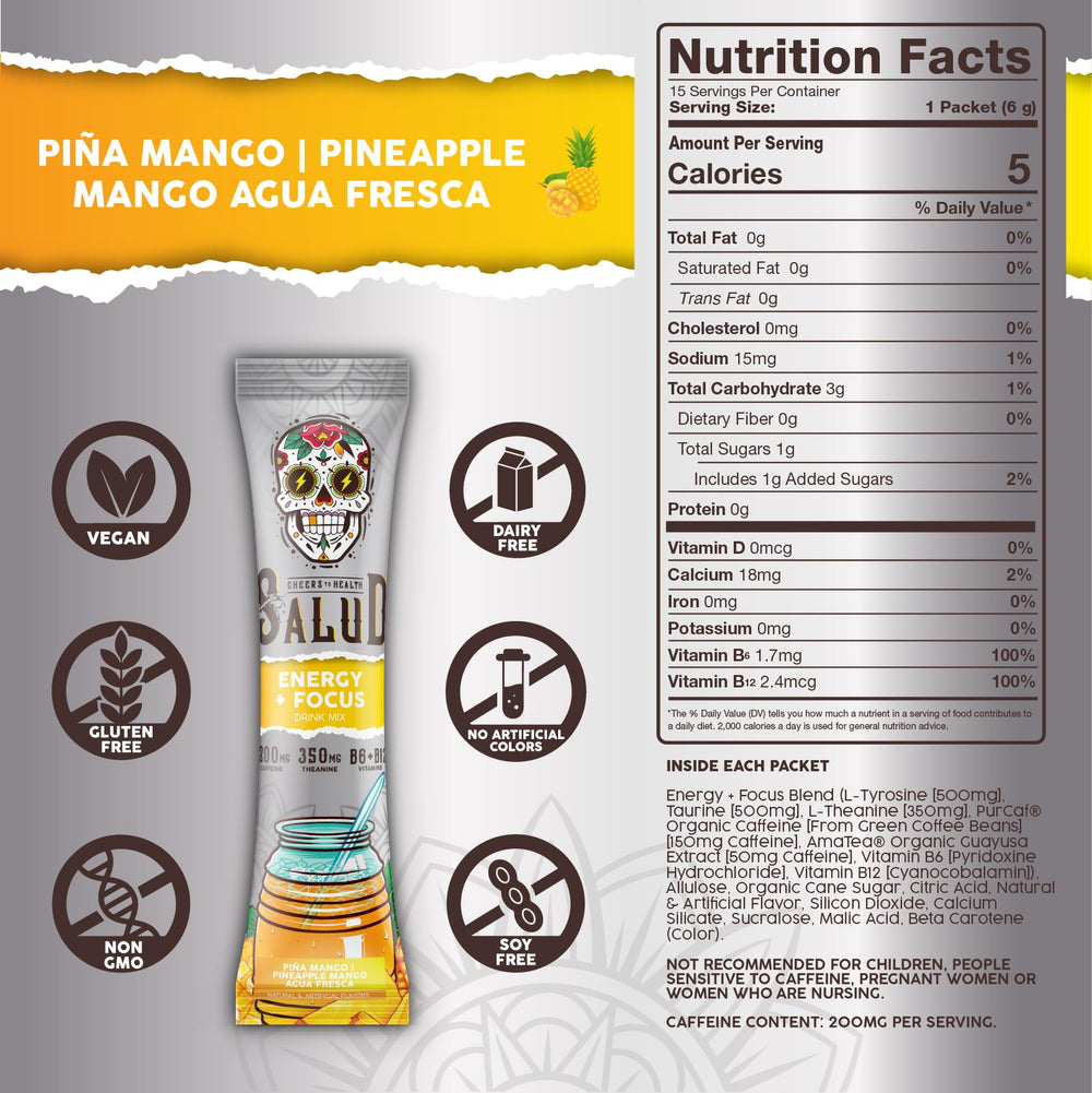 Taste SaludPurCaf and AmaTea caffeine sources for balanced focus
