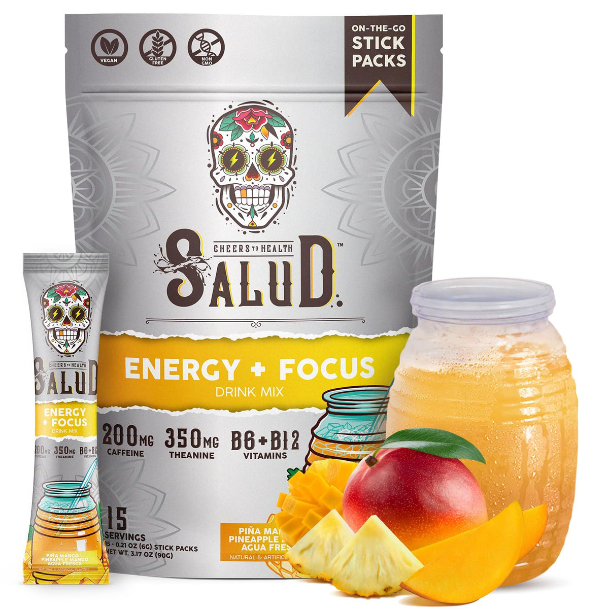Taste Salud pineapple mango energy packet ready to mix for clean energy