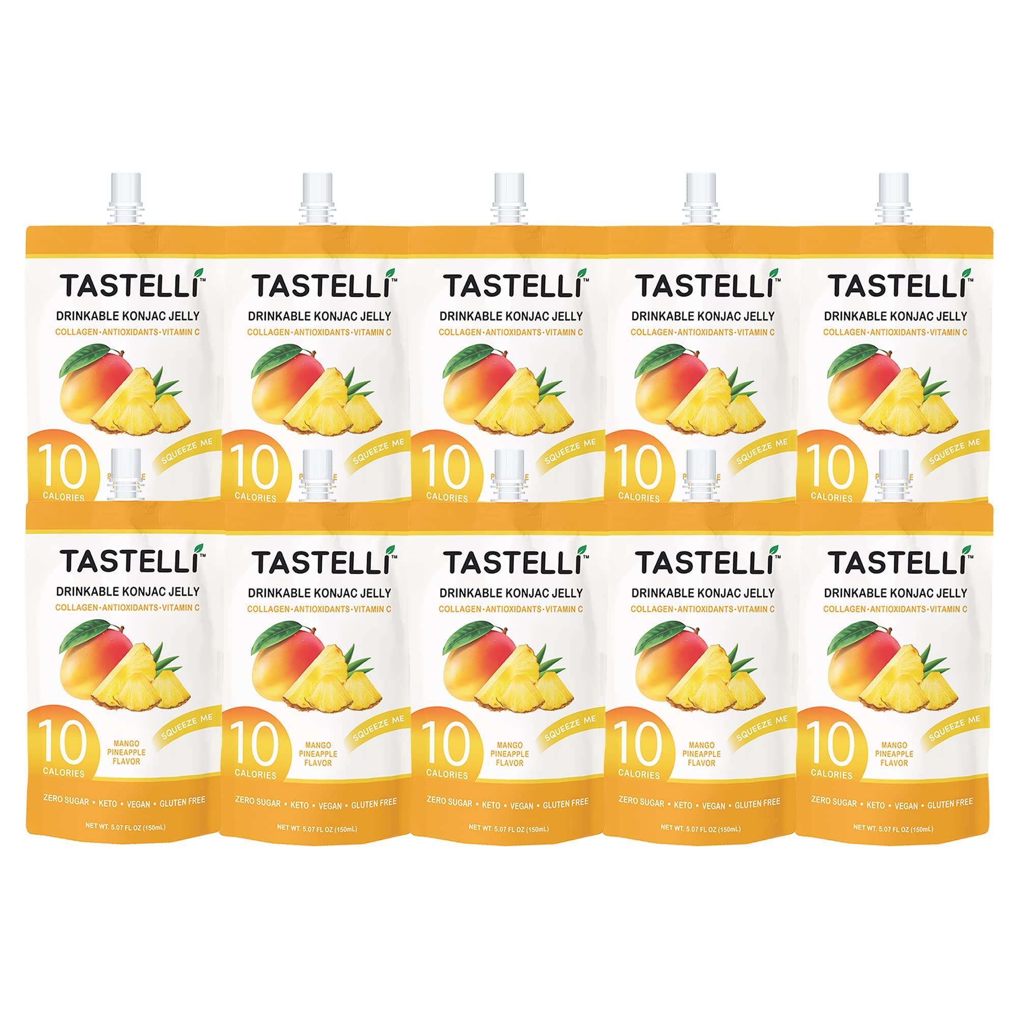 On-the-go Tastelli konjac jelly pouch grabbed from bag