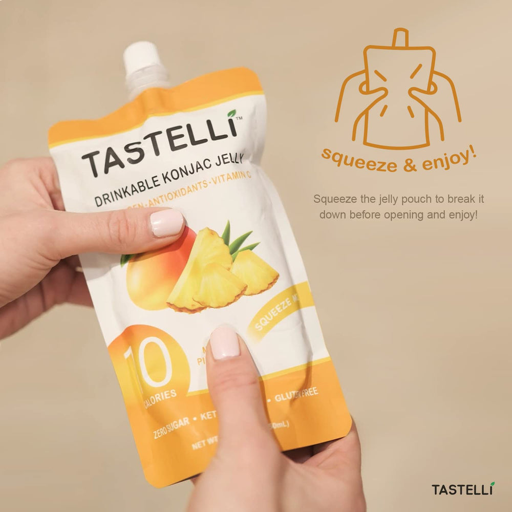 Packaging layout of Tastelli konjac jelly with 150mL pouches