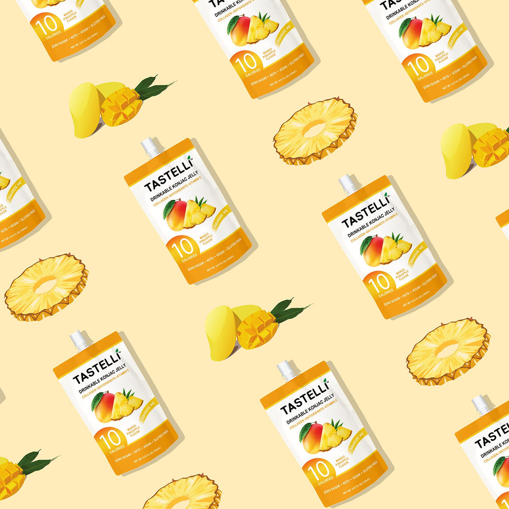 Sip-ready Tastelli konjac jelly mango pineapple for a low-calorie treat