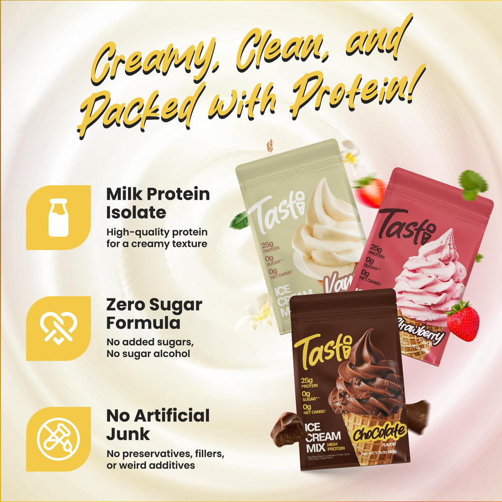 TASTI Ninja Creami compatible mix for effortless, ready-to-spin pints.