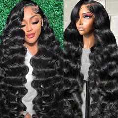 Tasumla 30in body wave wig closeup shows natural hairline for seamless wear