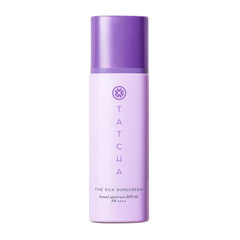 TATCHA Silk Sunscreen bottle front showing premium packaging and daily protection.
