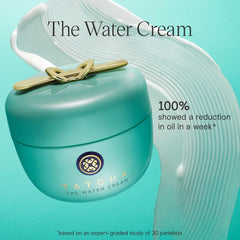 TATCHA Water Cream Hadasei-3 ingredients nourish with green tea, rice, algae.