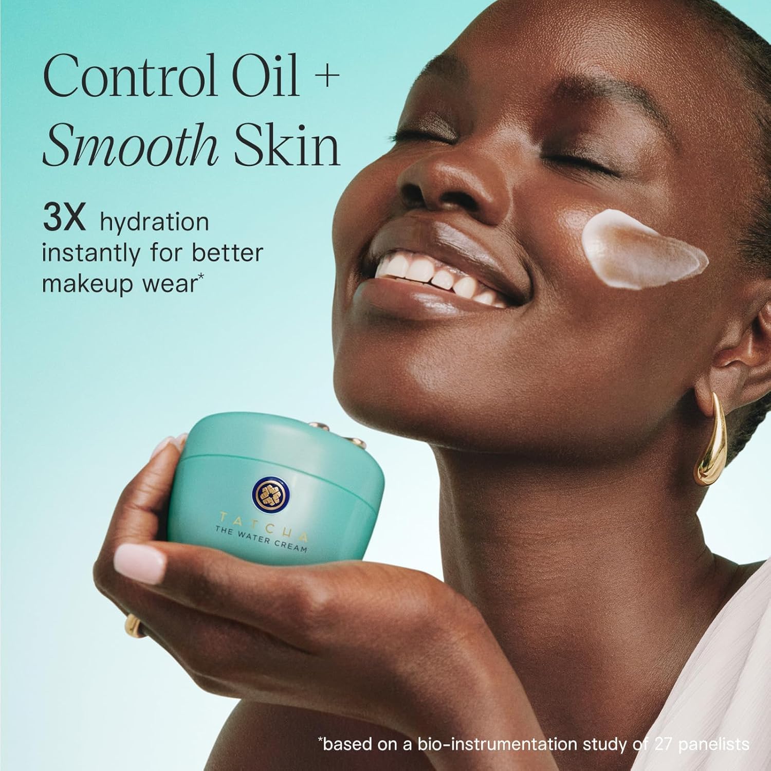 TATCHA Water Cream Leopard Lily helps control oil for a clarified look.