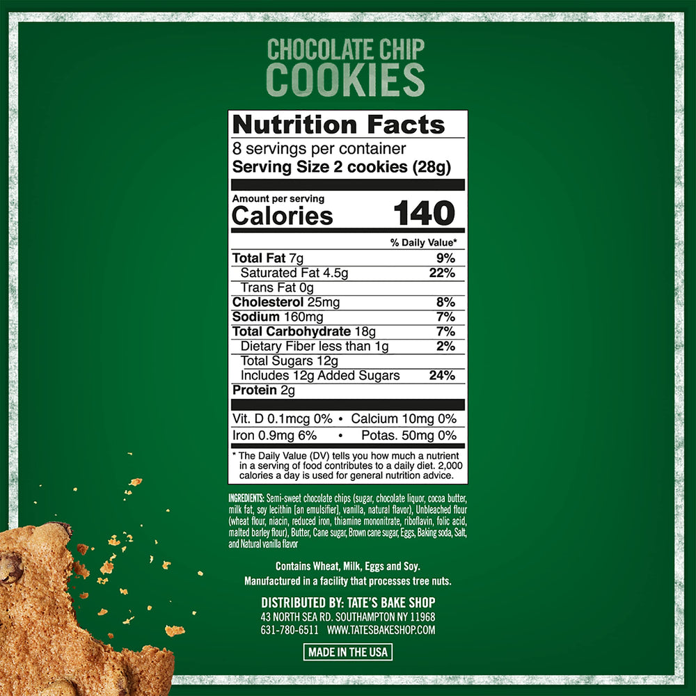 Two boxes of Tate’s cookies packaging display for quick on-the-go snacking.