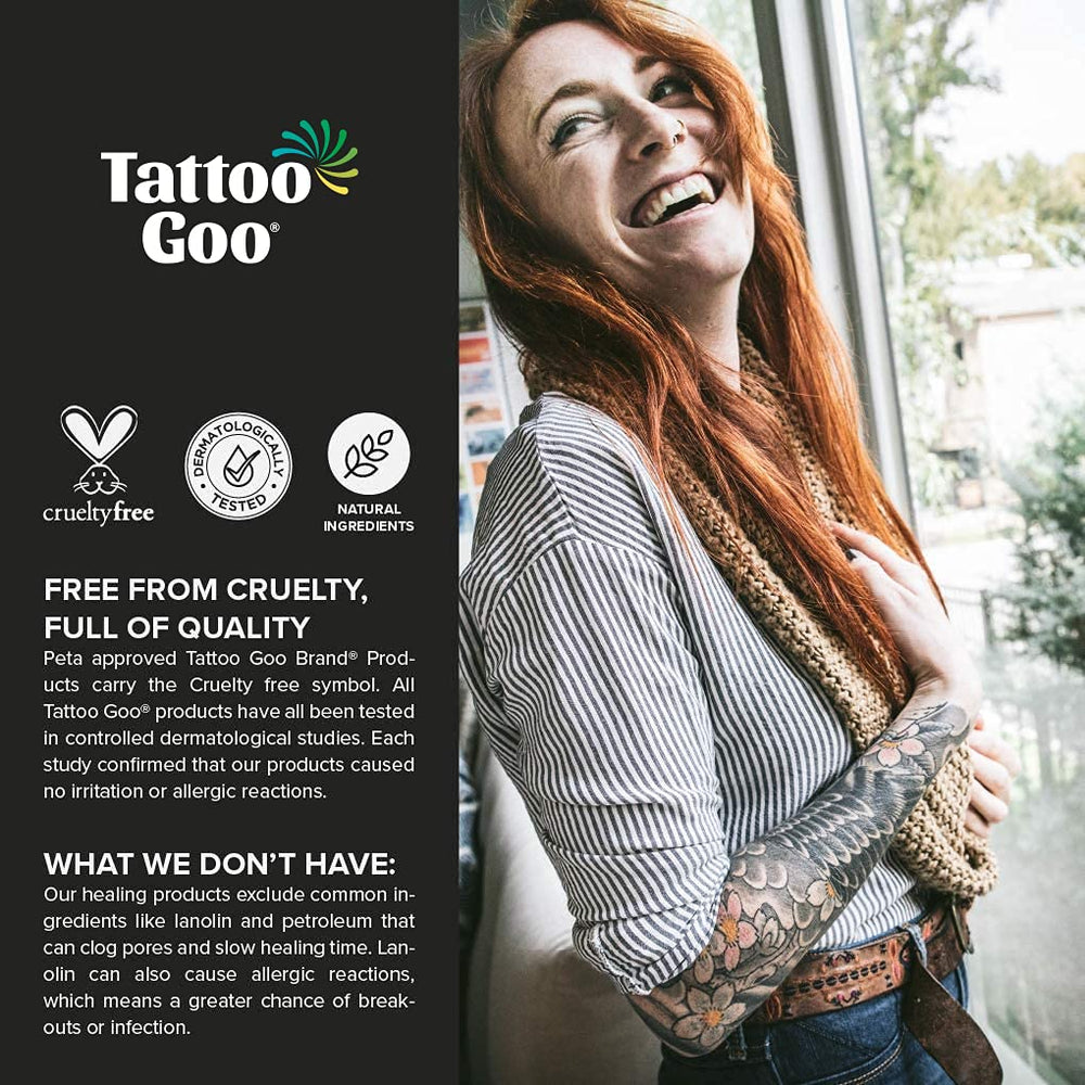 Tattoo Goo lotion daily-use closeup illustrates easy, non-greasy moisturization.